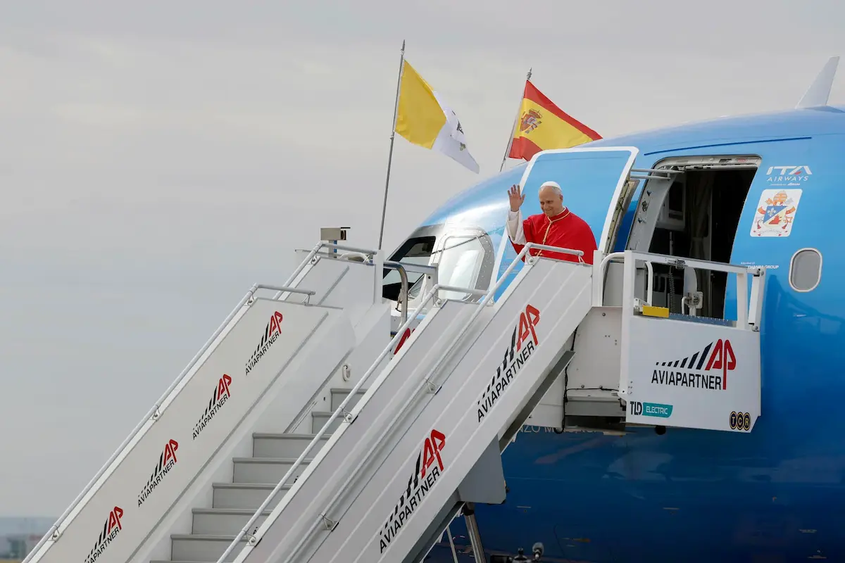 Ankunft von Papst Leo XIV. in Madrid, Spanien. Ankunft von Papst Leo XIV. in Madrid, Spanien.
